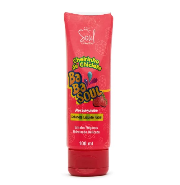 SABONETE LIQUIDO FACIAL MORANGUINHO BABASOUL 100ML SOUL COSMETICOS