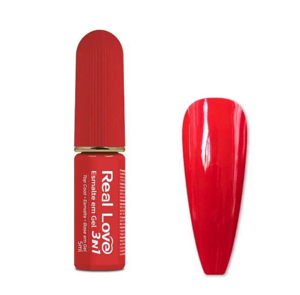 ESMALTE EM GEL 3 EM 1 5ML COR 49 REAL LOVE