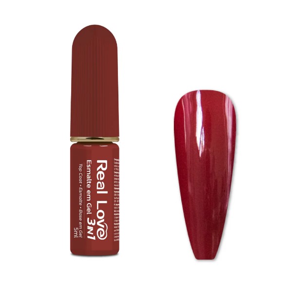 ESMALTE EM GEL 3 EM 1 5ML COR 51 REAL LOVE