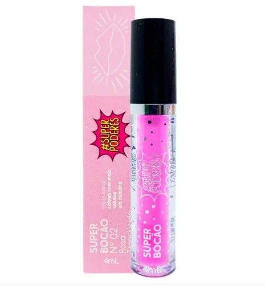 GLOSS LABIAL SUPER BOCAO Nº 02 ROSA TRANSLUCIDO SUPER PODERES