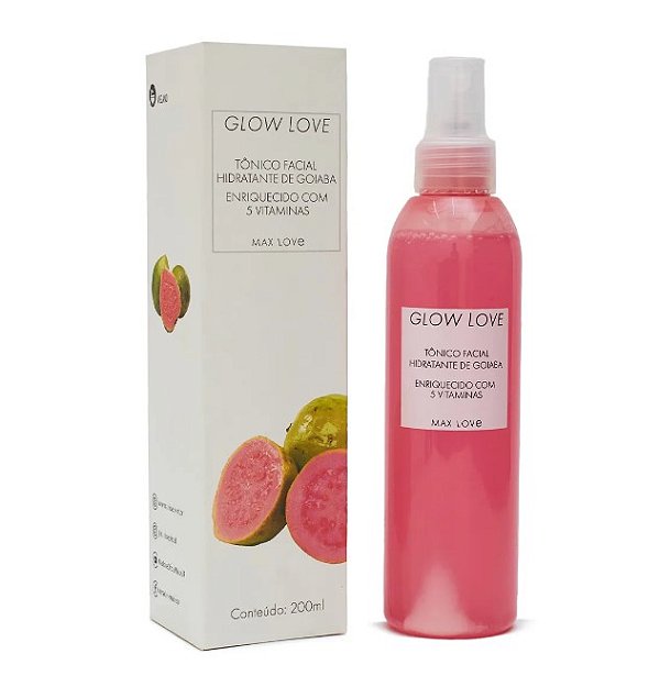 TONICO FACIAL HIDRATANTE DE GOIABA GLOW LOVE 200ML MAX LOVE