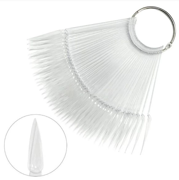 MOSTRUARIO DE ESMALTE STILETTO TRANSPARENTE COM 50 UNI
