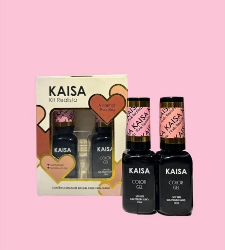 KIT ESMALTE EM GEL REALISTA PINK E NUDE 12ML KAISA