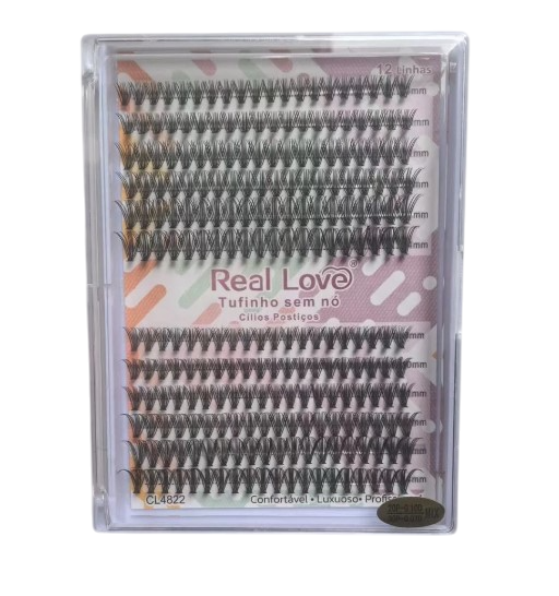 CAIXA DE CILIOS TUFINHO SEM NÓ 20P 0,10D + 30P 0.07D MIX REAL LOVE