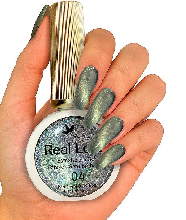 ESMALTE EM GEL 10ML OLHO DE GATO BRILHANTE COR 04 REAL LOVE