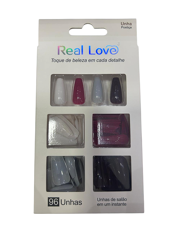 UNHA POSTIÇA BAILARINA DIVERSAS CORES REAL LOVE