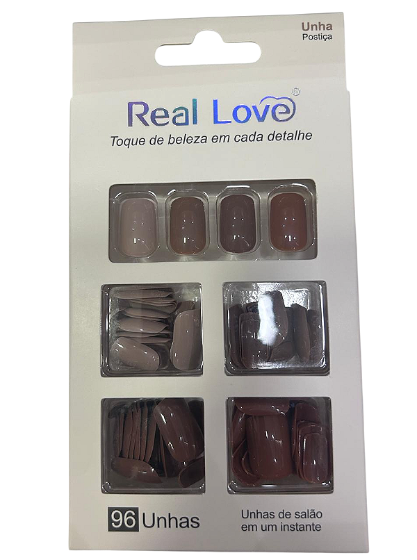 UNHA POSTIÇA QUADRADA DIVERSAS CORES REAL LOVE