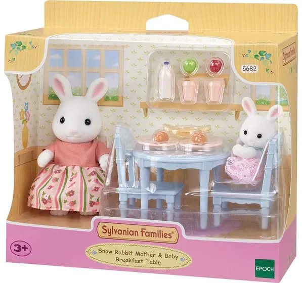 Sylvanian Families Café da Manhã Mamãe Bebê Coelhos de Neve -5682 - Epoch