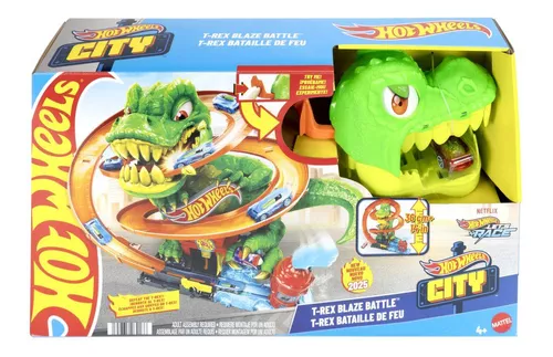 Pista Hot Wheels Lets Race City Batalha T-rex -  Jbm73 Mattel