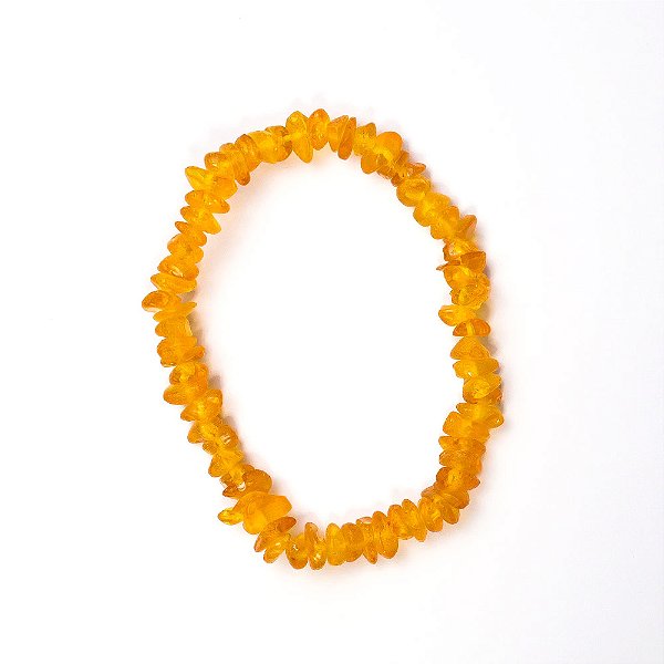Pulseira de âmbar Elástica Cognac Bruto Chip