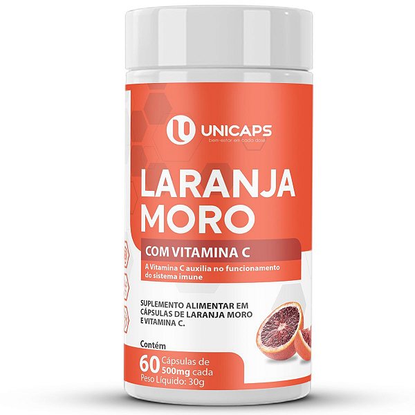 Laranja Moro com VItamina C 60 Cápsulas 500mg - Unicaps