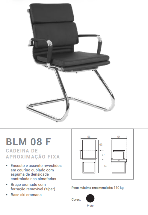 CADEIRA BLM08F - BLUME DIRETOR FIXA PRETO
