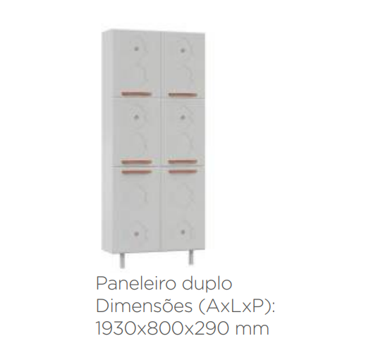 PANELEIRO DUPLO 1,93x80 6P MIRAGE NEW BRANCO - TELASUL