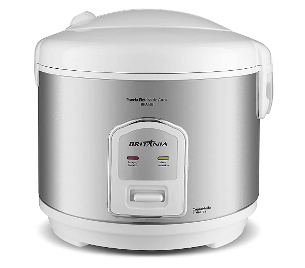 PANELA DE ARROZ BRITANIA BPA5BI BRANCO/PRATA 127V - 066401109