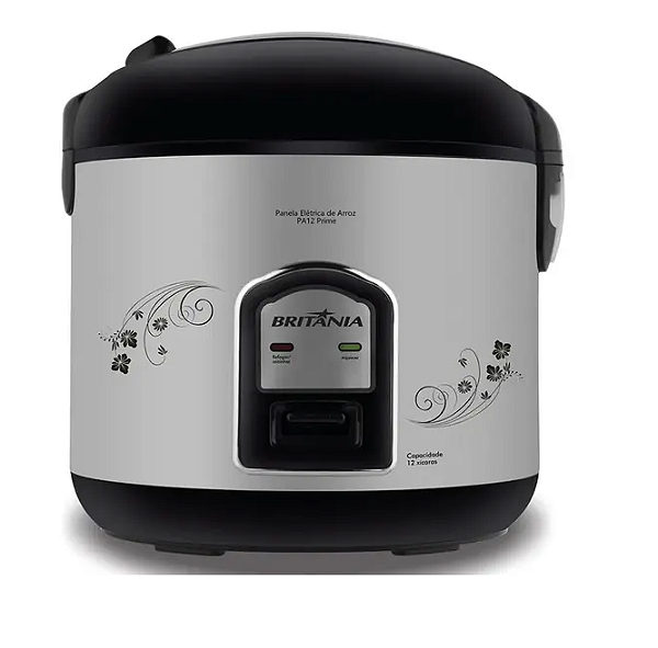 PANELA ARROZ BRITANIA PRIME PA12 PRETO/PRATA 127V - 066401069