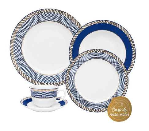 APARELHO DE JANTAR/CHA OXFORD OP ART 32 PECAS + acucareiro + bule