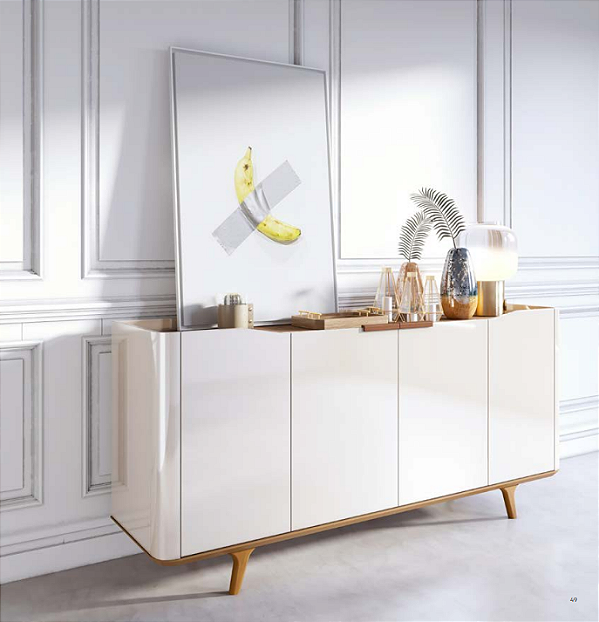 BUFFET ARC IMCAL 1,6M OFF WHITE/NATURE - IMCAL