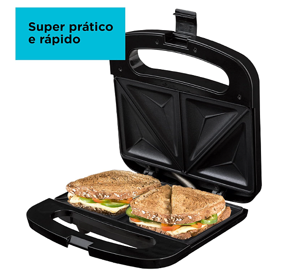 SANDUICHEIRA ELETRICA BLACK+DECKER 127V PTO-INOX