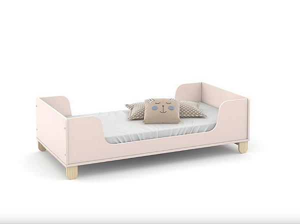 MINI CAMA ZUPY MATIC LAQUEADO ROSE/NATURAL