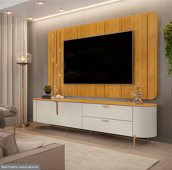 BANCADA COM PAINEL CELINE DJ 2.41 BALI/CEDRO