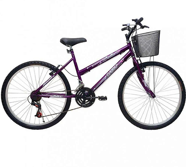 BICICLETA CAIRU 26 MTB BELLA VIOLETA COM CESTAO