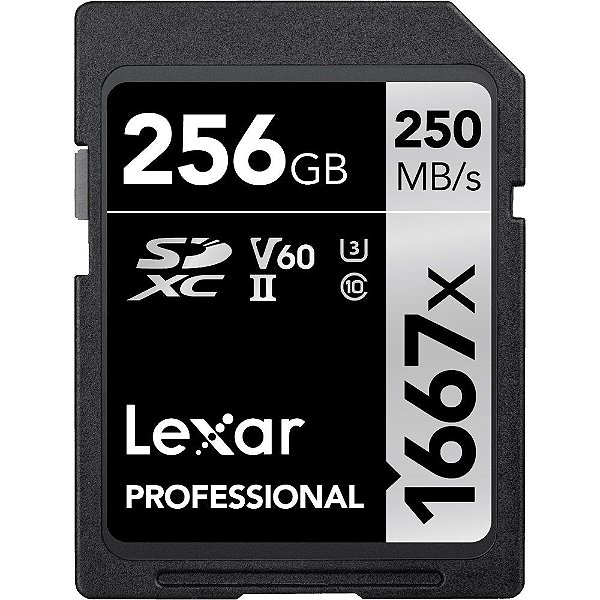 Cartão de Memória SDXC UHS-II Lexar 256GB Professional 250MB/s 1667x