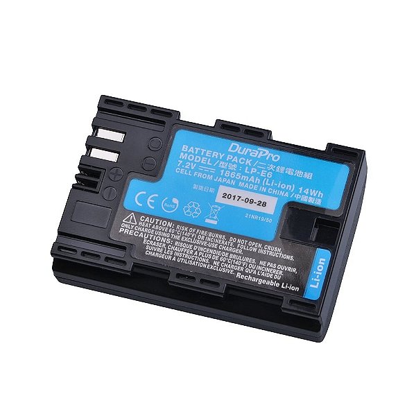 Bateria DuraPro LP-E6 Lithium-Ion 7.2V 1865mAh c/ Células Japonesas da Sanyo