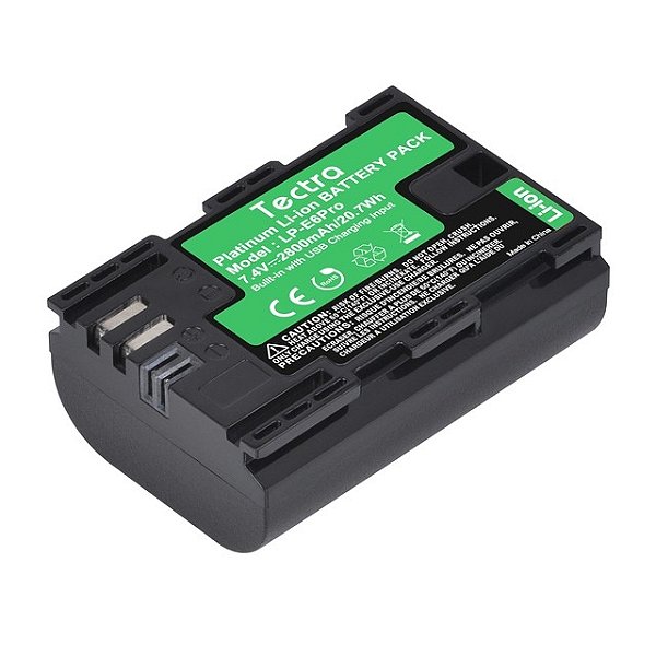 Bateria Tectra LP-E6 Pro Lithium-Ion 7.4V 2800mAh para Câmeras Canon