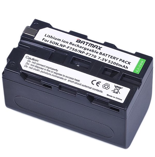 Bateria Batmax NP-F750 F770 Lithium-Ion 7.2V 5.200mAh para Iluminador LED