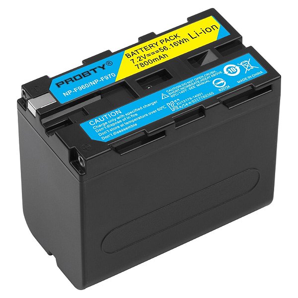 Bateria Probty NP-F970 F960 Lithium-Ion 7.2V 7.800mAh para Iluminador LED
