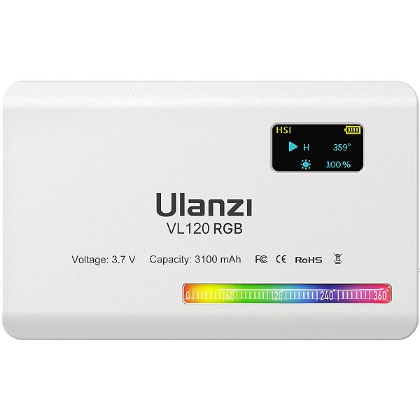 Iluminador de LED Ulanzi VL120 RGB com Bateria Interna (branco)