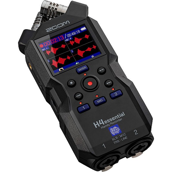 Zoom H4essential Gravador Portátil de Áudio de 4 Canais 32-Bit Float