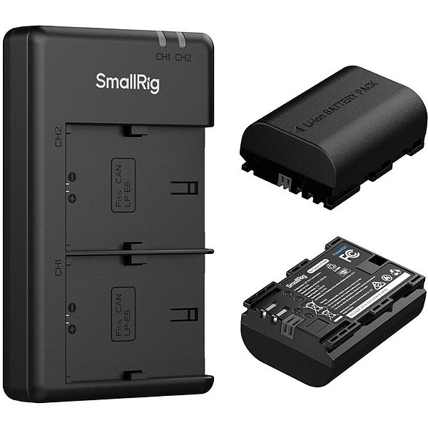 Kit SmallRig E6P-BR24 com 2 Baterias LP-E6P e Carregador USB Duplo (5408)