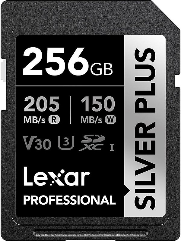 Cartão de Memória SDXC Lexar Silver Plus 256GB 205-150MB/s V30