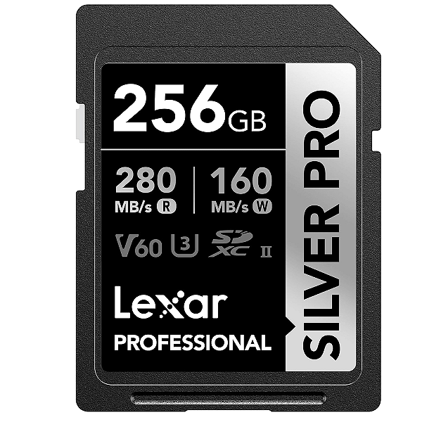 Cartão de Memória SDXC UHS-II Lexar Silver Pro 256GB 280-160MB/s V60