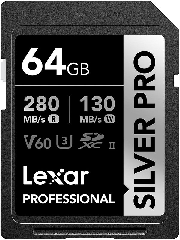 Cartão de Memória SDXC UHS-II Lexar Silver PRO 64GB 280-130MB/s V60