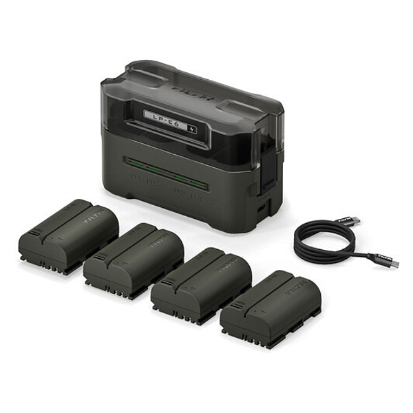 Kit Tilta com 4 baterias LP-E6P e Carregador USB Quádruplo