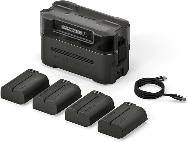 Kit Tilta com 4 baterias DMW-BLK22 e Carregador USB Quádruplo