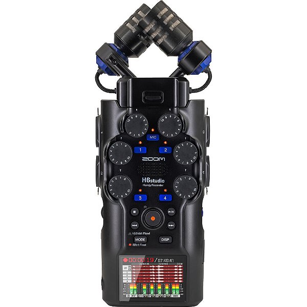 Zoom H6studio Gravador Portátil de Áudio de 6 Canais com 32-Bit Float