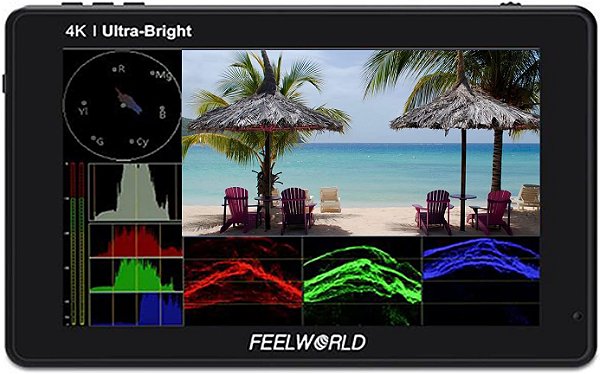 Monitor FeelWorld LUT7S PRO 7" Touch HDMI SDI 2200nits com Placa F970