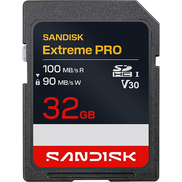 Cartão de Memória SDHC SanDisk Extreme PRO 32GB 90-100MB/s V30 U3