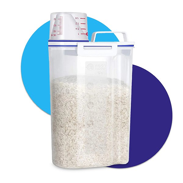 Pote Hermético para Armazenamento com Bico e Copo Medidor 2L