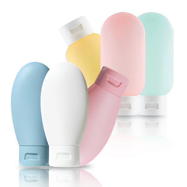 Kit Viagem Porta Shampoo Mini Frasco Pote Creme 3 Peças 60ml