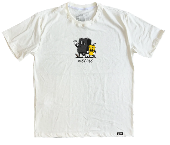 Camiseta Oversized Caixa Preta e Copo Amarelo - Off White ref 3217