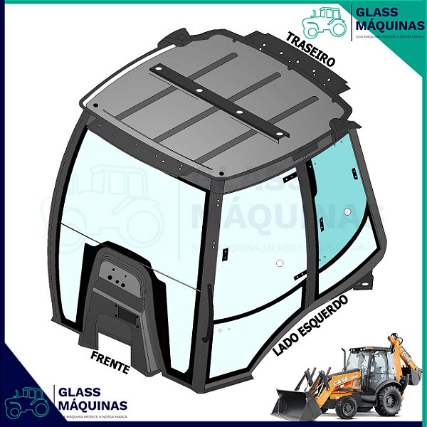 VIDRO SUPERIOR TRASEIRO ESQUERDO CASE 580N 84339224