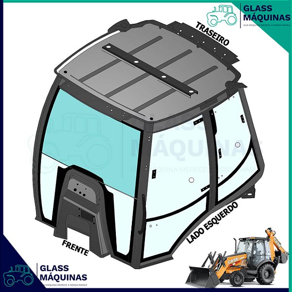 VIDRO PARABRISA FRONTAL SUPERIOR CASE 580N 448607A1