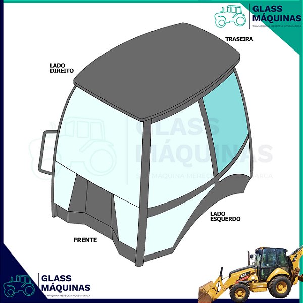 VIDRO SUPERIOR TRASEIRO ESQUERDO CATERPILLAR 416E 205-9621 2059621