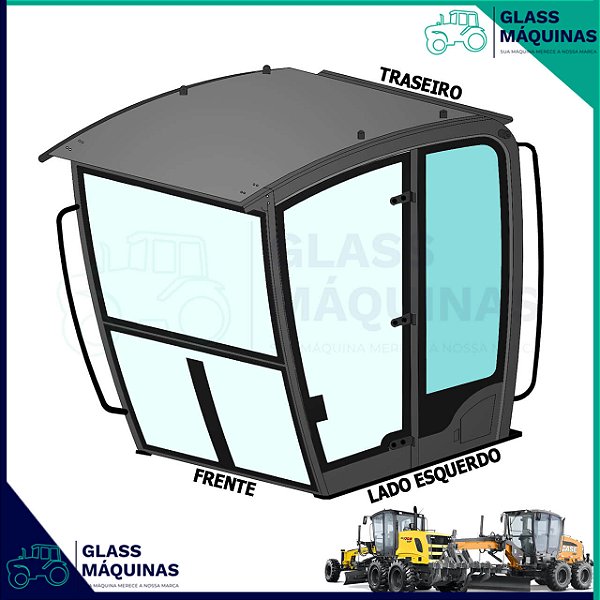 VIDRO LATERAL TRASEIRO ESQUERDO NEW HOLLAND RG170B CASE 845B Mod. Novo 87753546