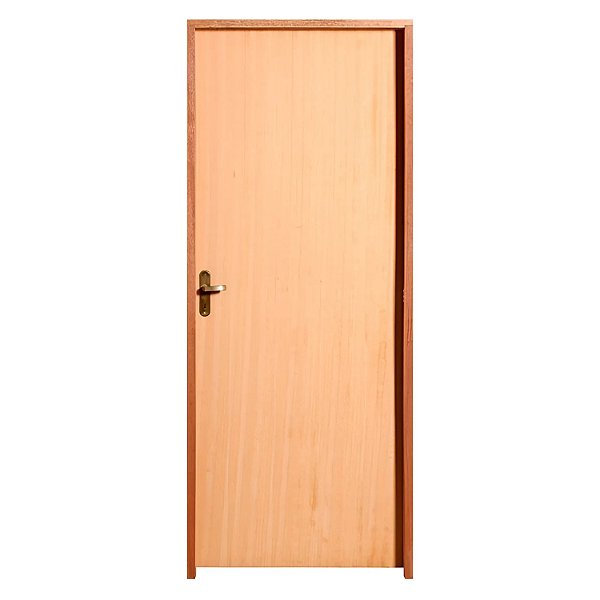 Kit Porta completa Lisa Angelim + Fechadura interna Rafinata + Batente Ecológico Tingido