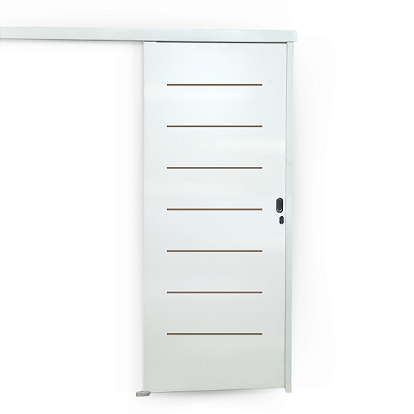 Kit Porta de Correr Cristal Primer no Kit MDF